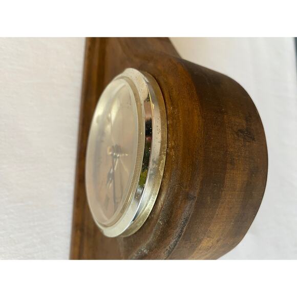 Working Wood Mantel Clock, Roman Numerals, Quartz, 12" Wide - Picture 5 of 8
